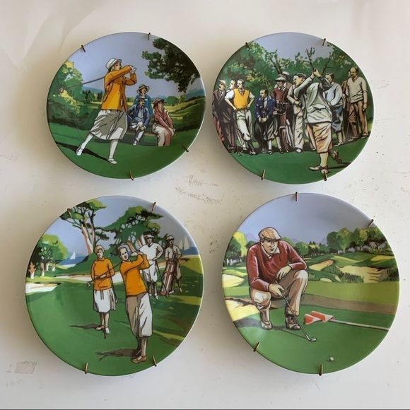 Philippe Deshoulieres Other - 4 Philippe Deshoulieres Limoges golfer plates